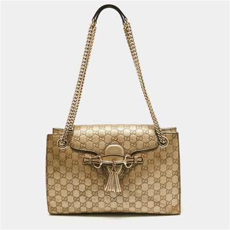 gucci emily large handbag|Gucci handbag guccissima.